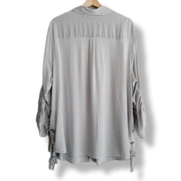 IN EVERY STORY / Penningtons Button Down Striped Shirt Lace-Up Sides Sz X - Picture 2 of 11